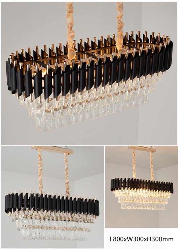Virya Oval Crystal Chandelier with K9 Crystals,Chandelier for Living Room Modern Ceiling Light Jhumar for Hall Light for Living Room (Oval Black-Gold, 800 * 300mm) - Image 2