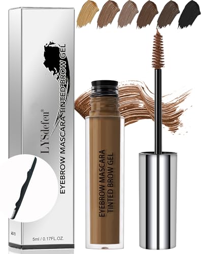 LYSdefeu Waterproof Tinted Brow Gel Long Lasting SmudgeProof Liquid Eyebrow Makeup Volumizing Enhance Eyebrow Mascara for Women With Brow Razor Brush 02 Auburn - Image 1