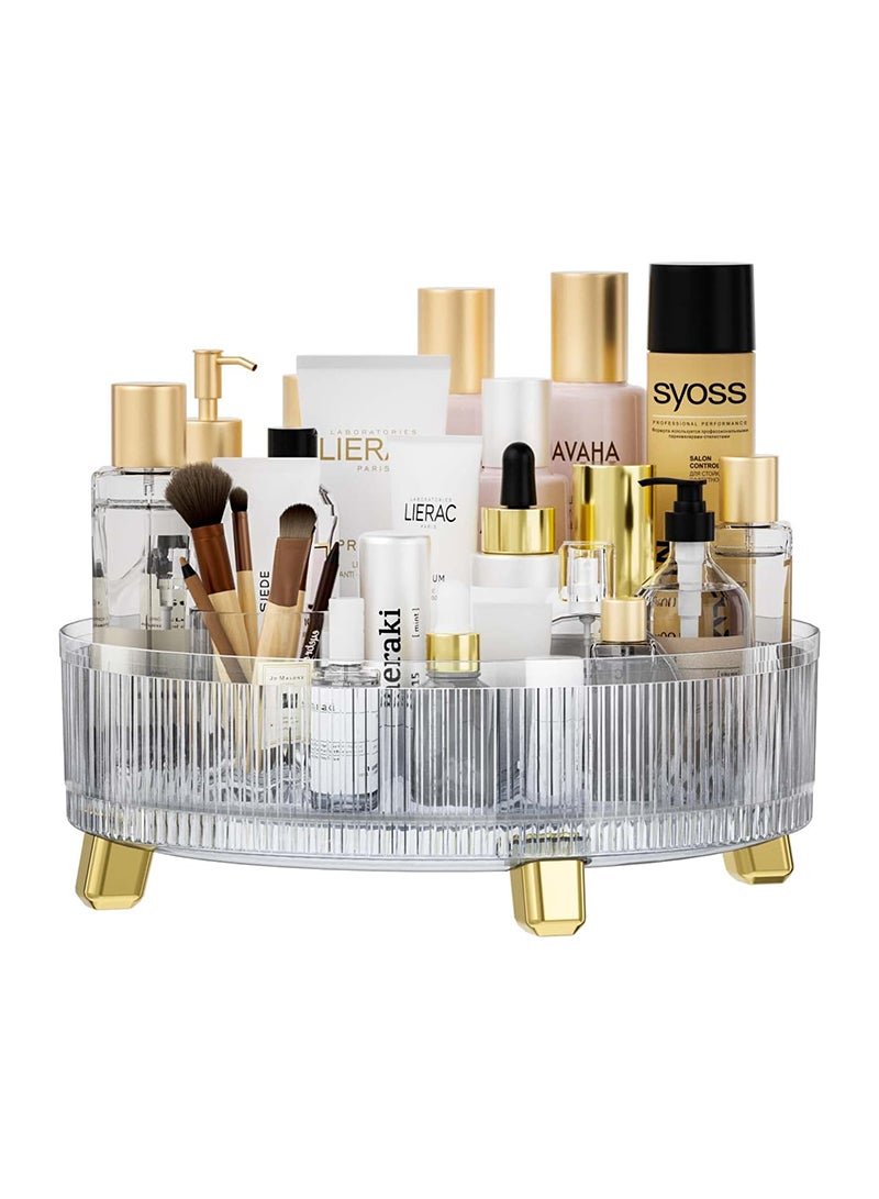 Sharpdo Clear Makeup Skin Care Organizer for Dresser，Perfume Tray，360 Degree Rotating Lazy Susan Cosmetic Storage, Size:11.42x3.54inge, Size:11.42x3.54in - Image 3