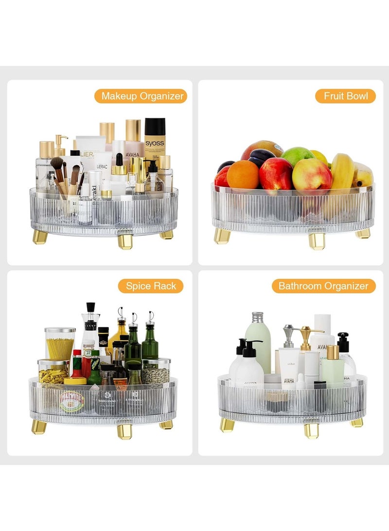 Sharpdo Clear Makeup Skin Care Organizer for Dresser，Perfume Tray，360 Degree Rotating Lazy Susan Cosmetic Storage, Size:11.42x3.54inge, Size:11.42x3.54in - Image 4