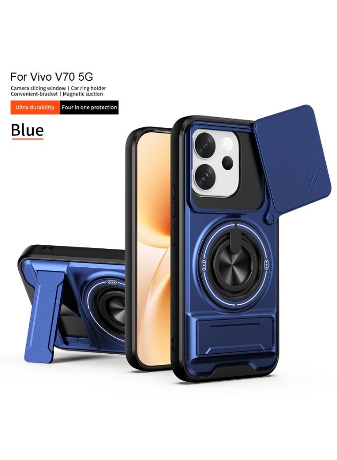general Magnetic Case for Vivo V70 5G, 360° Rotation Ring Stand and Camera Cover, Rugged Durable Shockproof Scratch-Resistant Ultra-thin Protective Case - Image 2