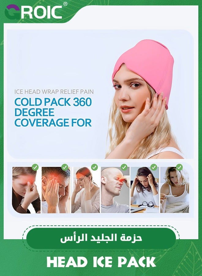 GROIC Migraine Ice Head Wrap, Gel Head Ice Pack Wrap with Hot and Cold Therapy, Headache Ice Pack Eyes Mask for Sinus, Puffy Eyes, Tension and Stress Relief (Single Layer 260g) - Image 5