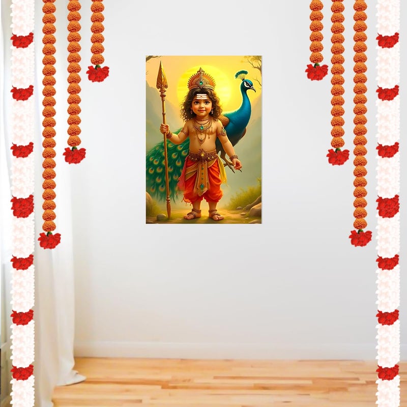 ELTASS Murugan Wall Sticker Lord murugan Wall Sticker Murugan Wall Sticker for Pooja Room Large Size 300GSM Glossy Strong Adhesive - Image 2
