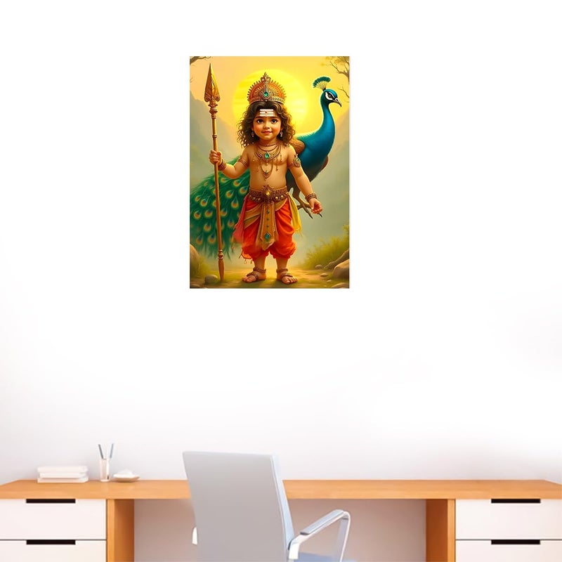 ELTASS Murugan Wall Sticker Lord murugan Wall Sticker Murugan Wall Sticker for Pooja Room Large Size 300GSM Glossy Strong Adhesive - Image 4