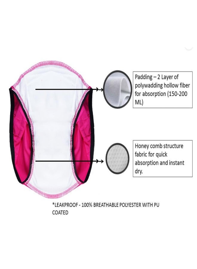 Wemyc Incontinence Underwear For Women I Hipster Style I Washable & Reusable I For Medium Leaks I Adult Diaper I Bedwetting Panty I Colour Raspberry & Purple (XXL) - Image 4
