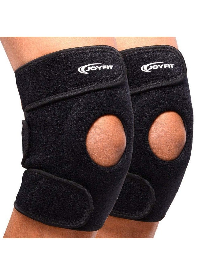 جوي فت زوج من أغطية الركبة من Joyfit لعلاج آلام الركبة، والجيم، والرياضة، ودعم الركبة أثناء الجري (أسود) - Image 1