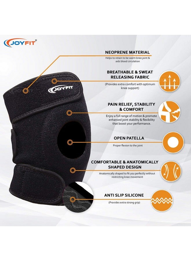 جوي فت زوج من أغطية الركبة من Joyfit لعلاج آلام الركبة، والجيم، والرياضة، ودعم الركبة أثناء الجري (أسود) - Image 2