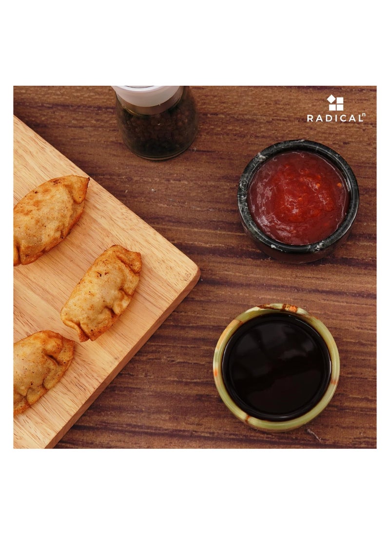 RADICALn - Marble Sauce Cups 3.5'' Inches Black and Green Handmade Soy Sauce Dish For Dinnerware Sets Ideal Sauce Bowls & Small Dipping Sauce Cups Set of 2 Ramekins Sauce Cups - Image 1