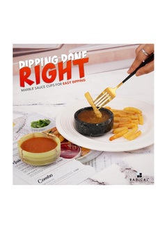 RADICALn Marble Sauce Cups 3.5'' Inches Black and Green Handmade Soy Sauce Dish For Dinnerware Sets Ideal Sauce Bowls & Small Dipping Sauce Cups Set of 2 Ramekins Sauce Cups  - Image 4