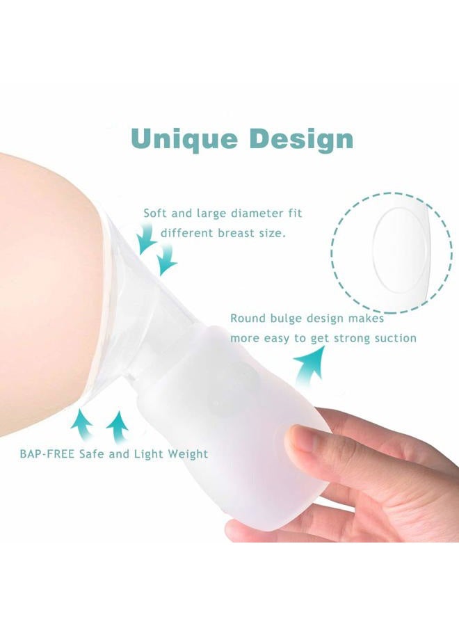 Wanateber 2 Pack Silicone Manual Breast Pump with Protective Lid, 100% Food Grade Silicone, Whole Shaped Technology, BPA-Free(Yellow) - Image 5