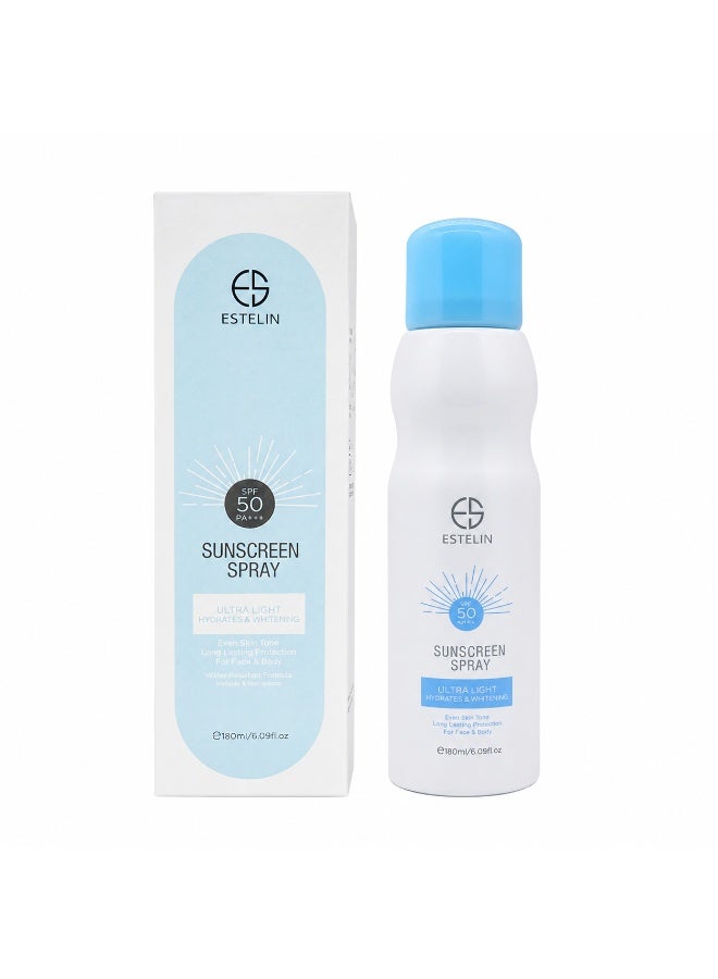 إستيلين بخاخ واقي من الشمس الترا لايت SPF 50 PA++++ للوجه والجسم، 180 مل - Image 1
