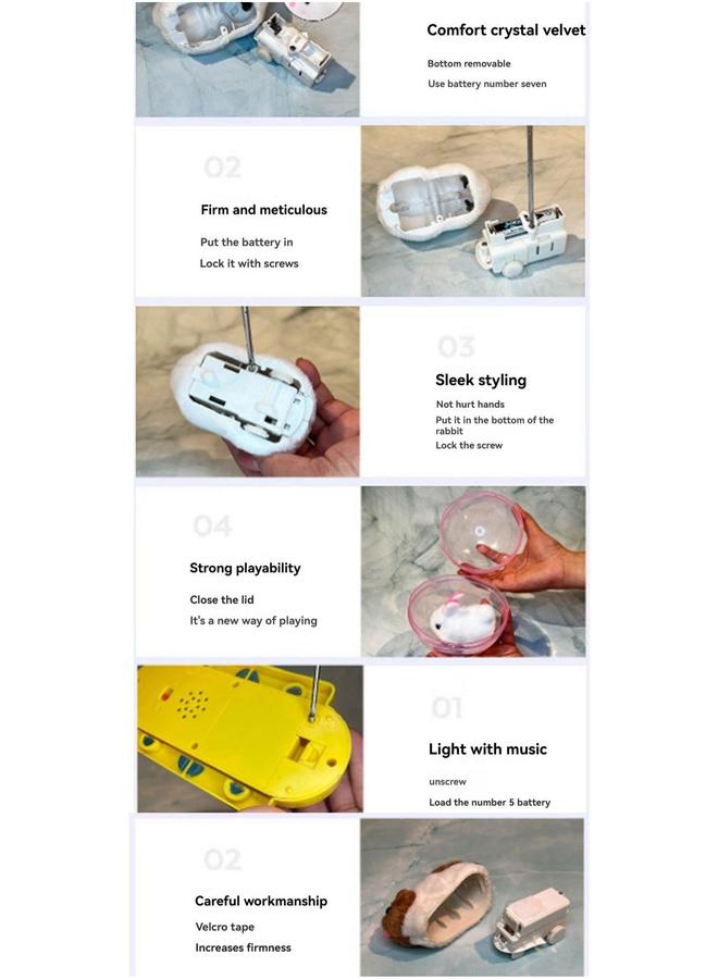 general Pink Ball Electronic Hamster Rolling Toy, Simulation Plush Running Wheel To Amuse Cats And Dogs, Boys Girls Pet Toys - Image 3