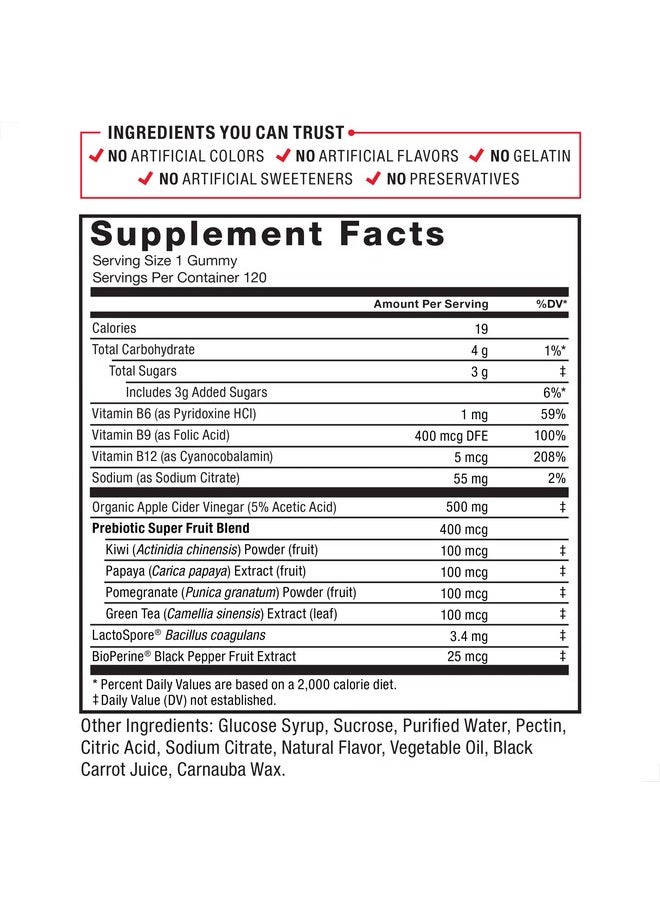 Force Factor Probioslim Apple Cider Vinegar Gummies Organic Lactospore Prebiotics To Support Digestion Metabolism Immune Health 240 Gummies (2Pack) White (Packaging) (Ffs00806Fg)  - Image 5