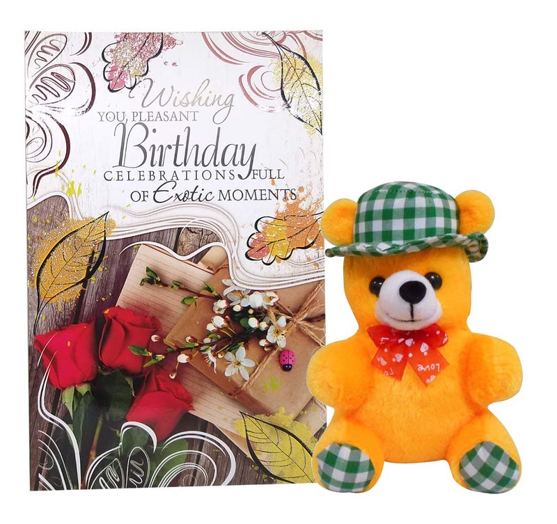 Saugat Traders Birthday Gift for Girlfriend BoyfriendSoft Teddy BearBirthday Greeting CardGift for WifeHusbandFriendsGirlsBoys - Image 1