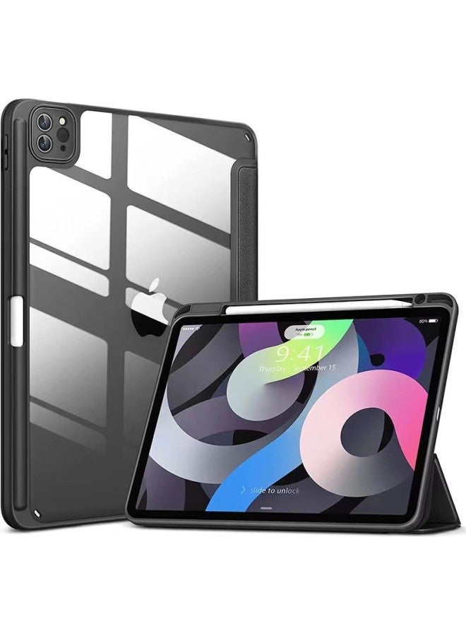 Applicable IPad Protective Case Pro11 Acrylic Transparent Ipad Protective Case 10.9 Air4/5 Drop-resistant Tablet Case-Color:Noble Black-Applicable Model:11-inch IPad Pro(M4)2024 - Image 1