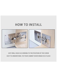 Generic 4 Packs Cabinet Hinge Repair Plate Kit, Hinge Repair for Cabinet Door, Hinge Repair Brackets, Fix The Hinged Stainless Steel Door Panels  - Image 3