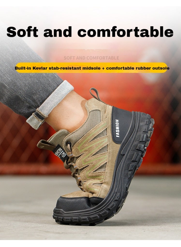Men's steel-toe safety shoes, lightweight and comfortable, puncture-proof and slip-resistant, wear-resistant and durable, comfortable for long periods of standing, lightweight and breathable, work shoes that can also be worn as fashionable athletic shoes. - Image 4