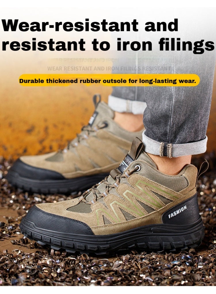 Men's steel-toe safety shoes, lightweight and comfortable, puncture-proof and slip-resistant, wear-resistant and durable, comfortable for long periods of standing, lightweight and breathable, work shoes that can also be worn as fashionable athletic shoes. - Image 3