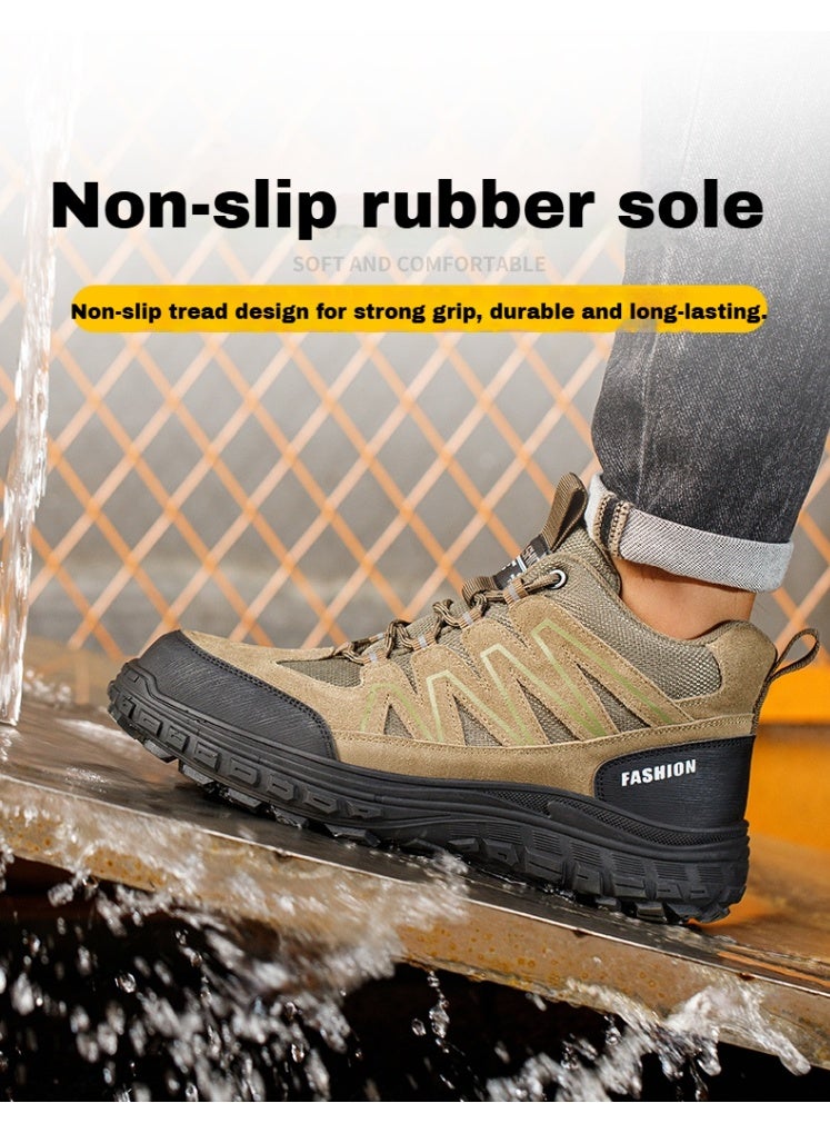Men's steel-toe safety shoes, lightweight and comfortable, puncture-proof and slip-resistant, wear-resistant and durable, comfortable for long periods of standing, lightweight and breathable, work shoes that can also be worn as fashionable athletic shoes. - Image 5