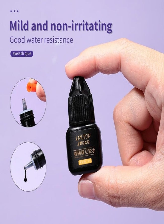 LMLTOP Eyelash Extension Glue, 5ml, Quick Drying, Clear, Professional Salon and Self Application Eyelashes Glue Adhesive - Image 3