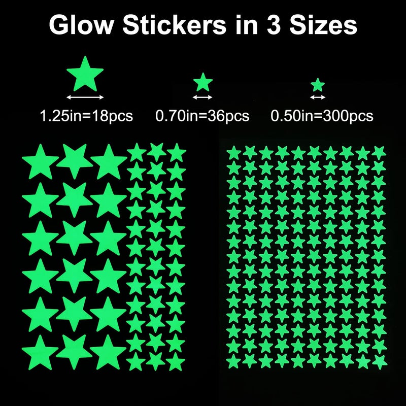 MOJOTORY Glow in The Dark Star Stickers, Bright and Lasting, Glow Stickers for Ceiling and Wall, Glow in The Dark Stars for Ceiling, Fantastic Wall Stickers for Bedroom, Green - Image 5