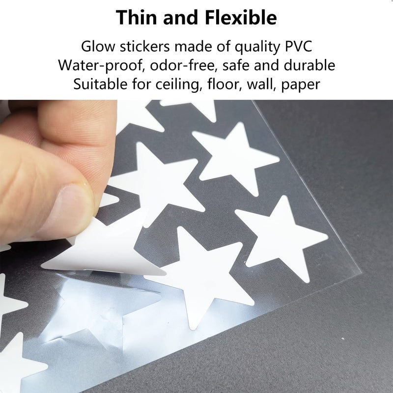 MOJOTORY Glow in The Dark Star Stickers, Bright and Lasting, Glow Stickers for Ceiling and Wall, Glow in The Dark Stars for Ceiling, Fantastic Wall Stickers for Bedroom, Green - Image 3