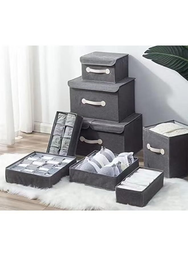 4 Pack Foldable Closet Underwear Organizer, Storage Boxes Under Bed Organizer For Underwear, Bras, Socks, Ties, Belts, Tank Tops - Drawer Dresser Divider - Closet Organizers - Image 3