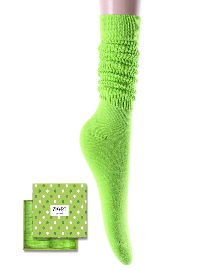 زي مارت جوارب نسائية رقيقة من زمارت، جوارب طويلة خضراء تصل إلى الركبة، مناسبة لفصلي الربيع والصيف، ناعمة بتصميم مستوحى من موضة الثمانينيات والتسعينيات، مقاسات من 5 إلى 10 - Image 1