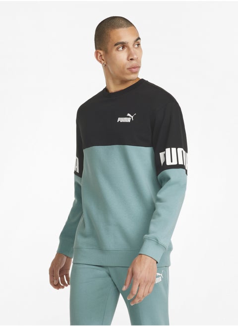 Power Colour-Blocked Mens Crew Neck Sweatshirt