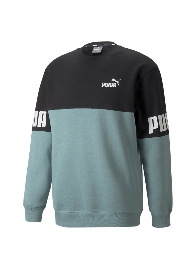 PUMA Power Colour-Blocked Mens Crew Neck Sweatshirt  - Image 5