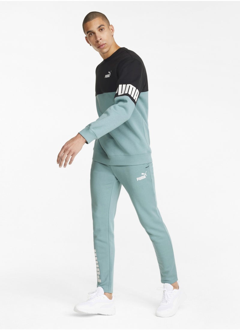 PUMA Power Colour-Blocked Mens Crew Neck Sweatshirt  - Image 3
