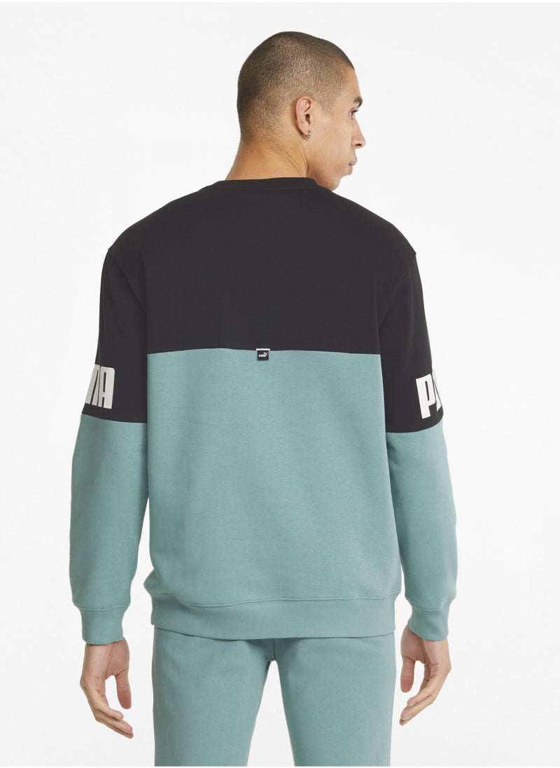 PUMA Power Colour-Blocked Mens Crew Neck Sweatshirt  - Image 2