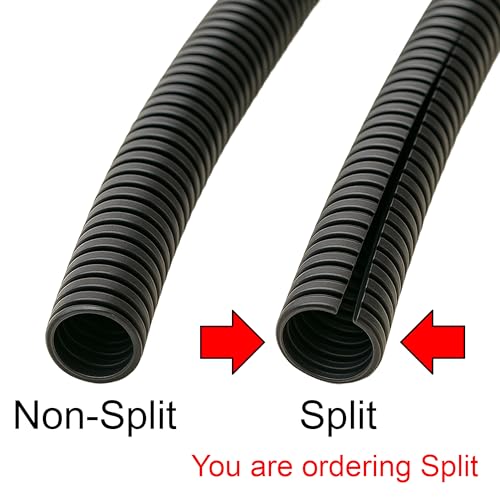 Electriduct Split Wire Loom Tubing Polyethylene Corrugated Flexible Conduit - 1/4" Nominal Size - 10 Feet - Black - Image 2