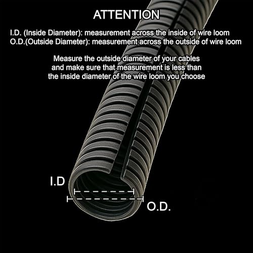 Electriduct Split Wire Loom Tubing Polyethylene Corrugated Flexible Conduit - 1/4" Nominal Size - 10 Feet - Black - Image 3