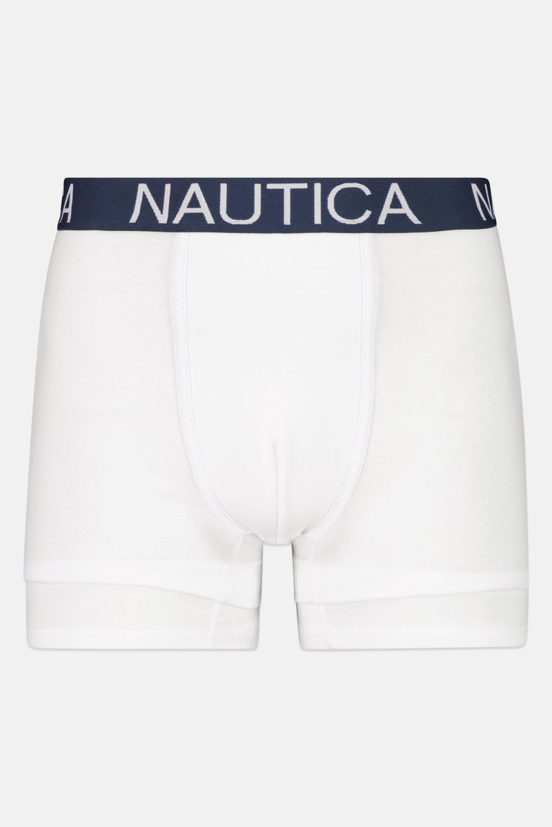NAUTICA Men 3 Pcs Brand Logo Boxer, White - Image 3