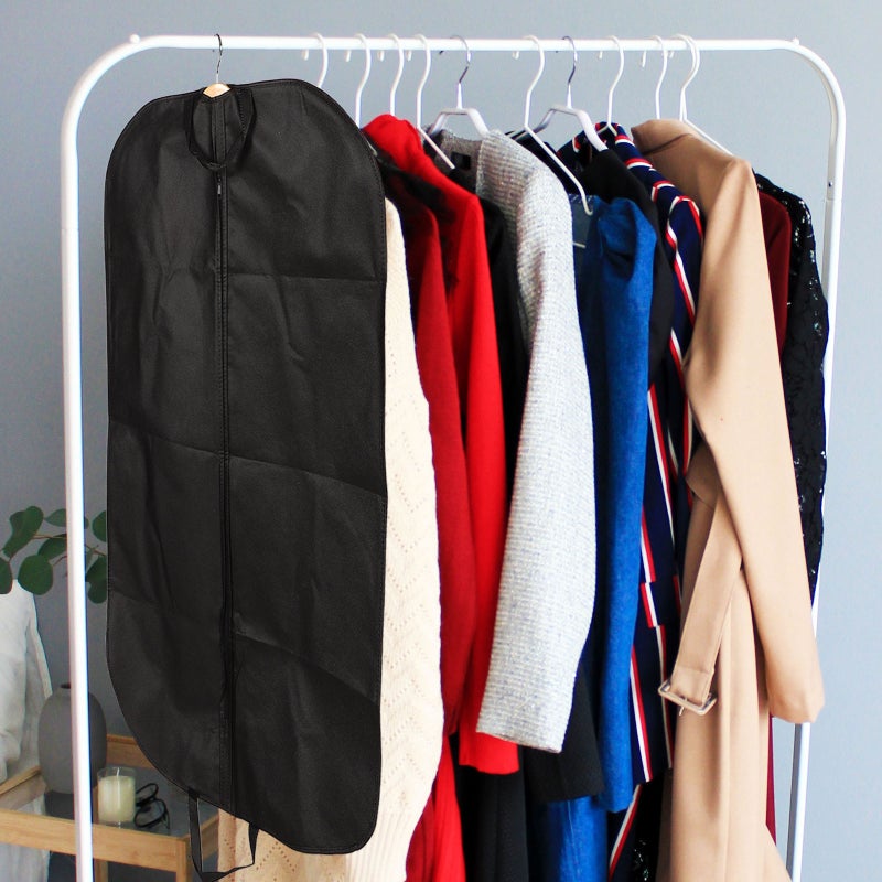 Suit Cover Portable Travel Business Folding Hanging Garment Bag Household Clothes Protector Case for Home Bedroom Wardrobe(Black/Large) - Image 5