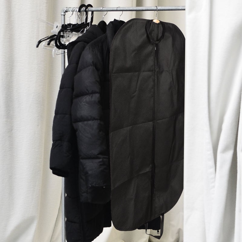 Suit Cover Portable Travel Business Folding Hanging Garment Bag Household Clothes Protector Case for Home Bedroom Wardrobe(Black/Large) - Image 1