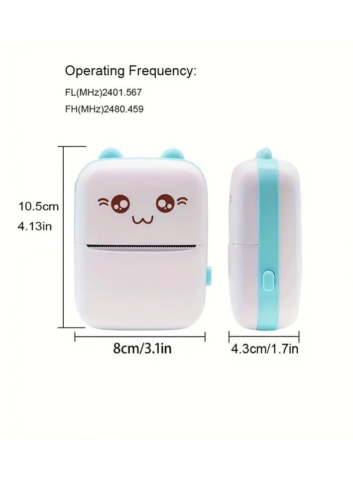 Mini Photo Printer - USB Rechargeable, Wireless Thermal Label Maker with Wireless, 200dpi High-Resolution Printing, Quick & Clear Image Output - Includes 1 Roll of Thermal Paper, Compatible with iOS & for Android, Ideal for Study & Office Efficiency, Mini Photo Printer for Phone  - Image 2