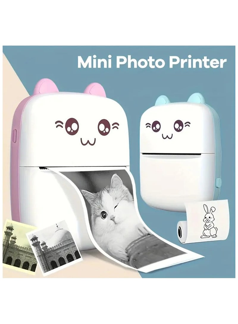 Mini Photo Printer - USB Rechargeable, Wireless Thermal Label Maker with Wireless, 200dpi High-Resolution Printing, Quick & Clear Image Output - Includes 1 Roll of Thermal Paper, Compatible with iOS & for Android, Ideal for Study & Office Efficiency, Mini Photo Printer for Phone  - Image 3