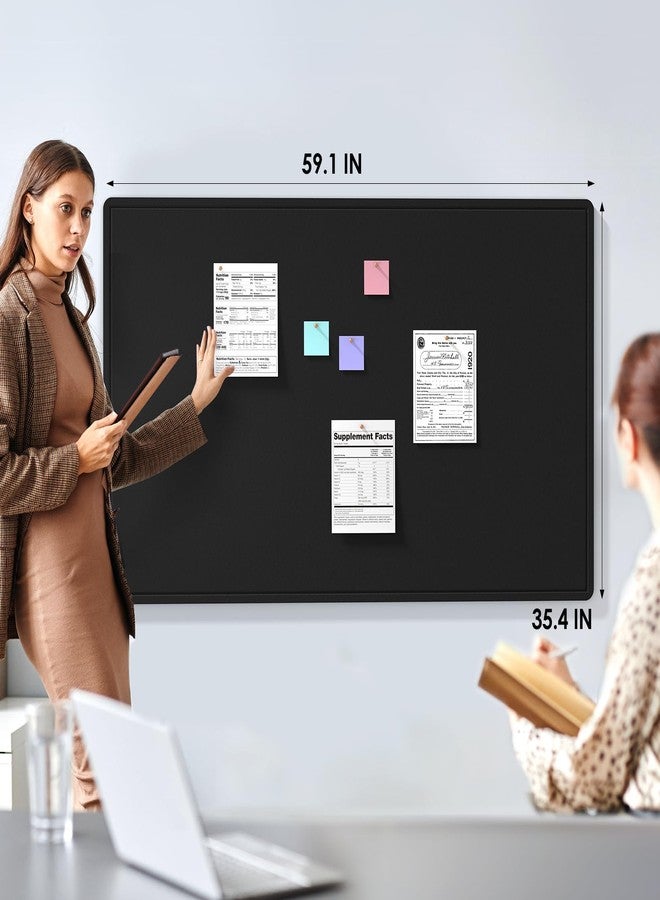 MaxGear Extra Large Bulletin Board 60" x 36", Foldable Felt Board Vision Board Supplies, Cork Board for Office, Home, School, Small Pin Boards for Walls Decorative Display Board Black - Image 5