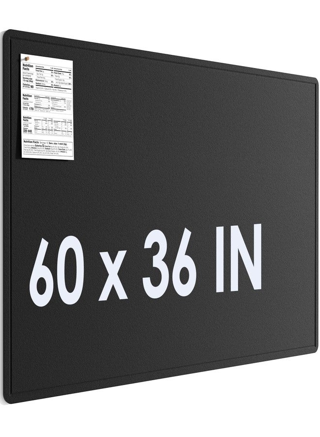 MaxGear Extra Large Bulletin Board 60" x 36", Foldable Felt Board Vision Board Supplies, Cork Board for Office, Home, School, Small Pin Boards for Walls Decorative Display Board Black - Image 1