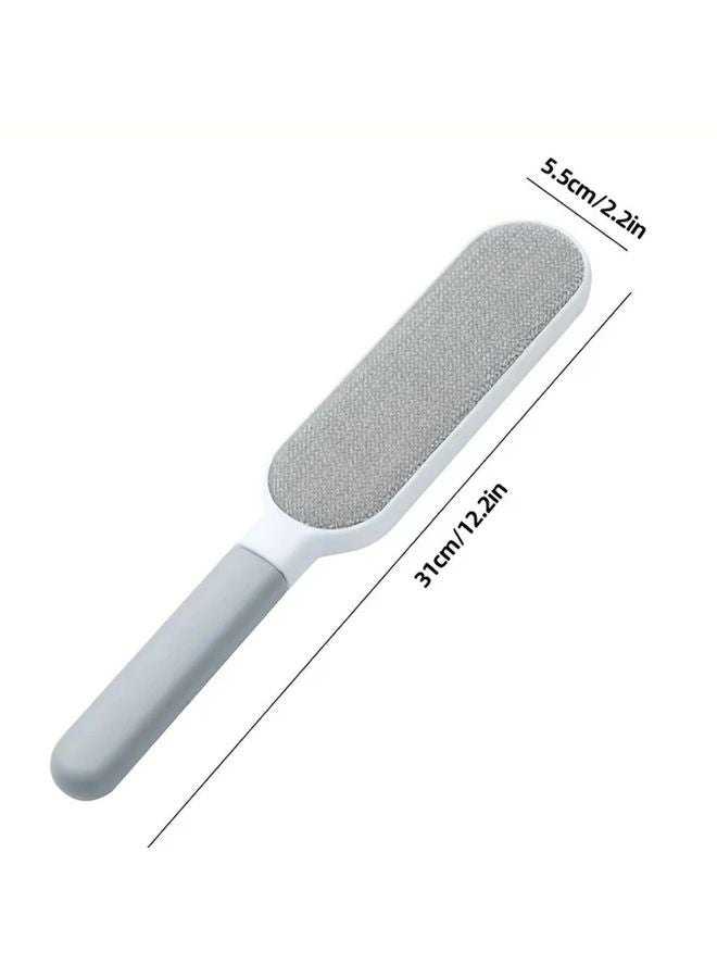 Dual Sided Static Pet Hair Remover 2pcs Gray Blue Portable Lint Brush For Clothes Furniture - Image 3