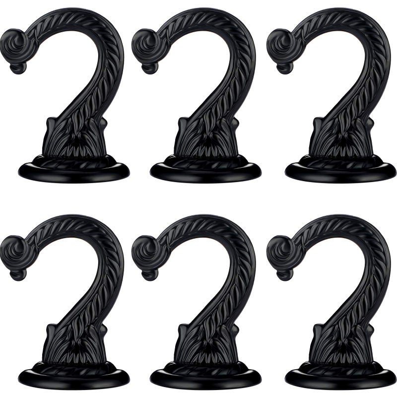 Hotop 6 Pieces Swag Ceiling Hooks Heavy Duty Swag Hanging Plants Toggle Hooks Chandeliers Wind Chimes Ornament Basket Hanger for Ceiling Installation Cavity Wall Fixing Indoor OutdoorLargeBlack
