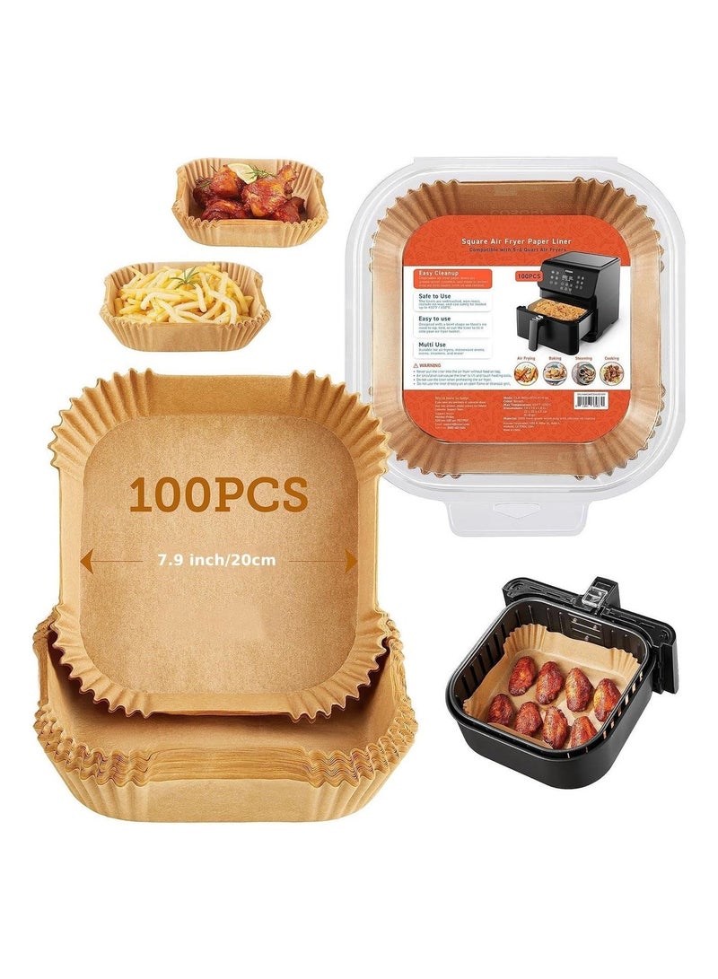 نيفيو 100 قطعة ورق تبطين قابل للاستخدام مرة واحدة للقلاية الهوائية | أوراق مربعة للقلاية الهوائية مقاومة للماء | ورق زبدة للخبز والتحميص والميكروويف | مقاس 16 سم (6.3 بوصة) - Image 2
