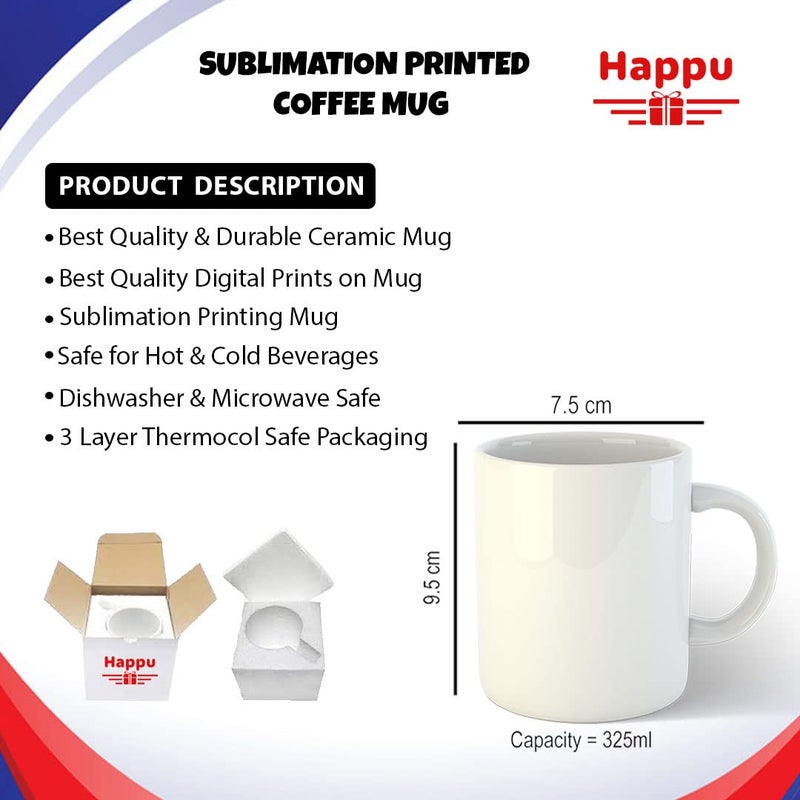 Happu Happu Printed Ceramic Coffee Mug March Birthday Wishes Genius are Born in March Birthday Gift for Brother Girls Boss Daughter Dad Mom 325 ML11Oz 2905WH  - Image 5