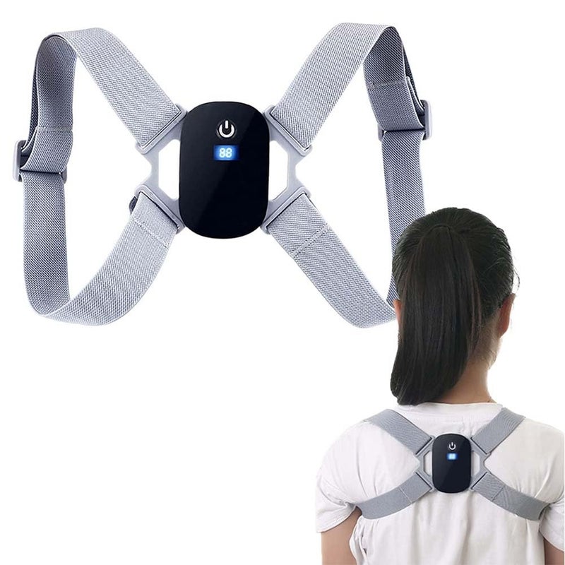 Luckam دعامة الظهر العلوي، مصحح وضعية ذكي مع تذكير اهتزازي لتدريب الوضعية للنساء والأطفال والرجال يساعد في الحفاظ على وضعية صحيحة وعادة جيدة - Image 1