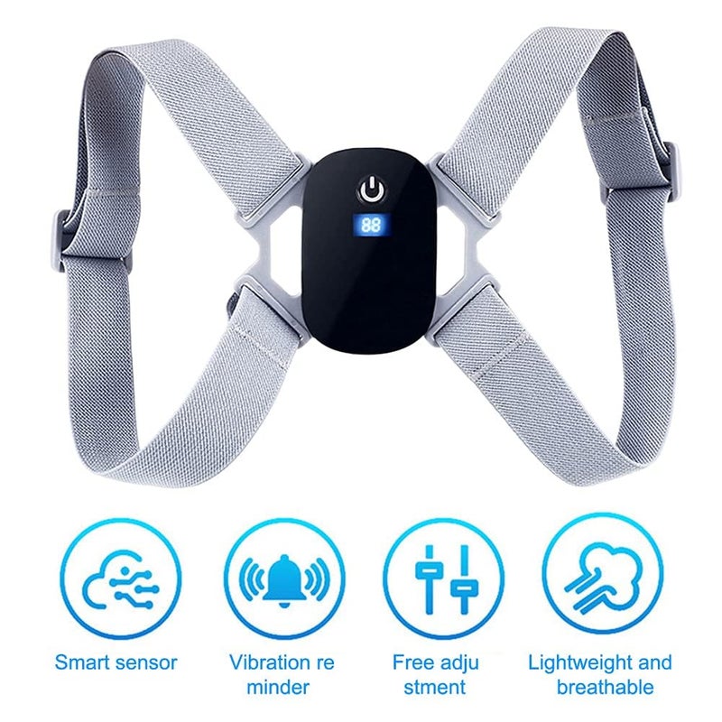 Luckam دعامة الظهر العلوي، مصحح وضعية ذكي مع تذكير اهتزازي لتدريب الوضعية للنساء والأطفال والرجال يساعد في الحفاظ على وضعية صحيحة وعادة جيدة - Image 3