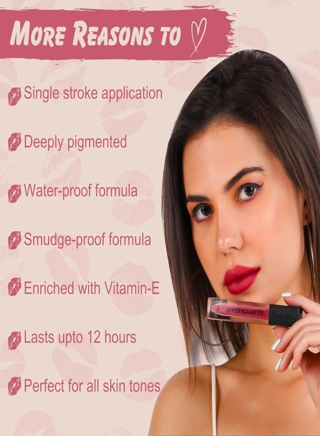 Veloxveda Mystic Matte Liquid Lipstick Combo (Pack of 2) - Shades: Dusty Rose (03) & Deep Berry (06) | Long-Lasting, Smudge-Proof & High Pigment Matte Lip Color (10ml Total) - Image 5