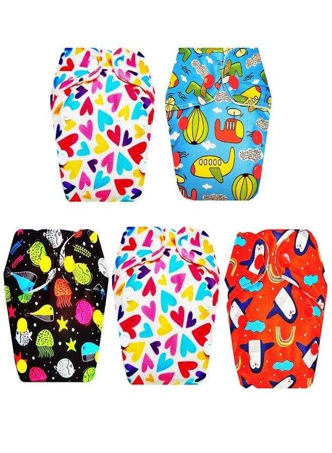 Dumbledo Premium Newborn Cloth Diaper with Integrated Soaker (Pack of 5) | Dry Feel and Comfortable | Adjustable Snaps | Perfect for Indian Summers | 0 - 4 Months | Unisex Baby - Image 1