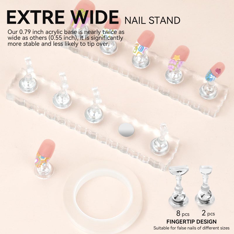 ESUOHYM Nail Art Brushes Set with Nail Stand Holder for Press On & Painting Nails,Nail Dotting Tools with Sculpture Pen,Acrylic Nail Brushes for Gel Builder Extensions French Tip,Nail Art Tools Design - Image 3